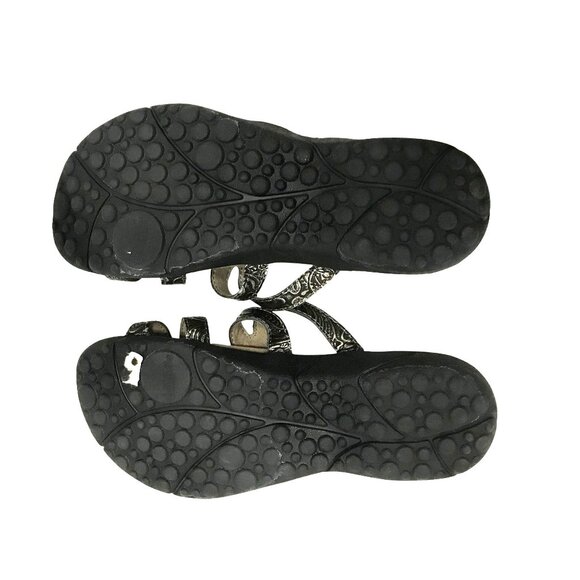 Taos Womens Slide Flat Sandals Bronze Leather Size 7/38 Hook & Loop Adjustable - Picture 6 of 8